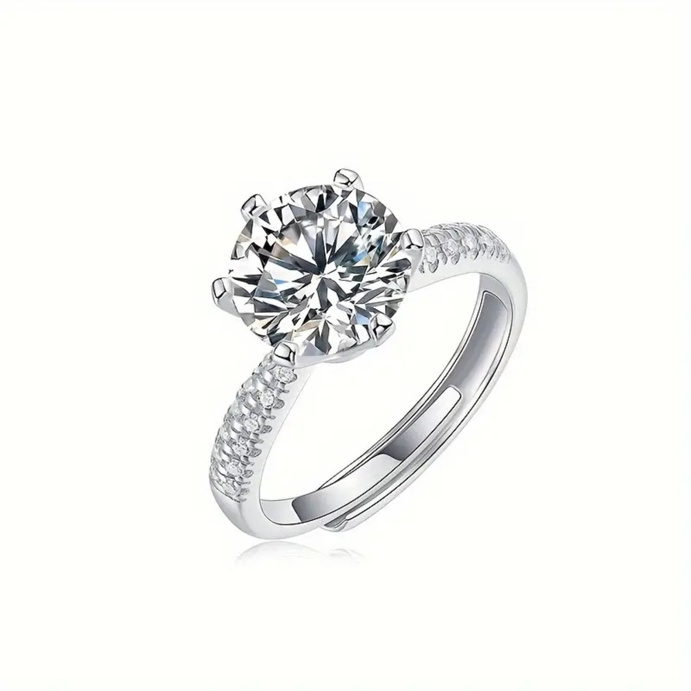 🔥CERTIFIED 2 CT ADJUSTABLE DIAMOND RING LAB CREATED MOISSANITE DIAMOND